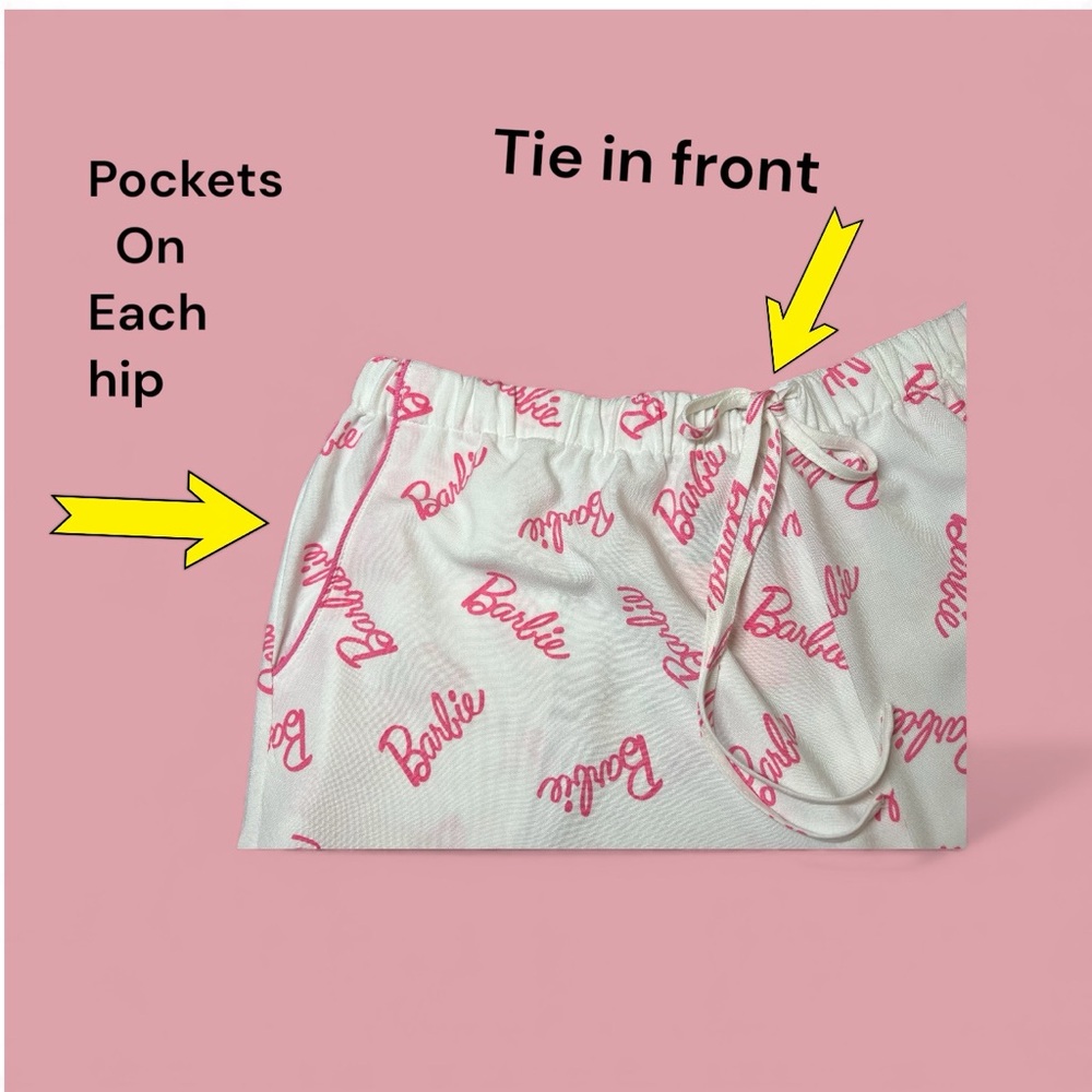 Forever 21, Barbie Logo Print Teen’s Large Pink and White Sleepwear. - Picture 14 of 15